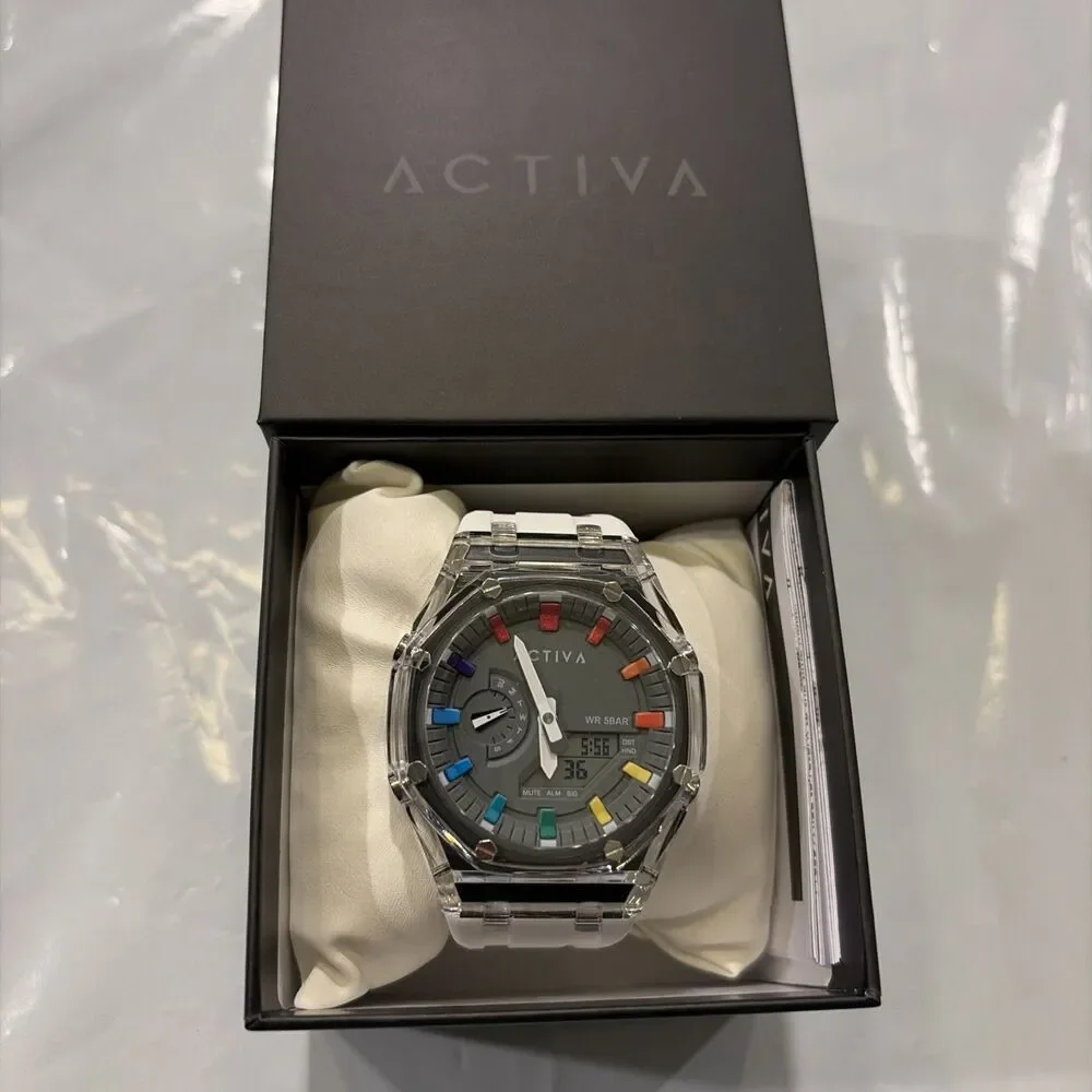 Activa Kaleido X Invicta Men's Digital Watch - 44.2mm, White Grey ACW2100-003